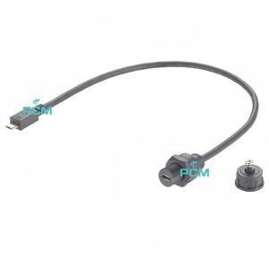 IP67 étanche Mirco USB mâle à femelle montage sur panneau Extension tableau de bord affleurant connecteur de câble de données électriques pour tableau de bord de <span class=keywords><strong>bateau</strong></span> de voiture - Product Image 2