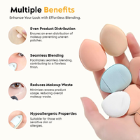 JIY OEM Mini Mignon Puff en Soie Goutte d'Eau pour le Maquillage, Applicateur de Correcteur et Fond de Teint, Outil de Maquillage de Précision, Doux, Petit, Lavable