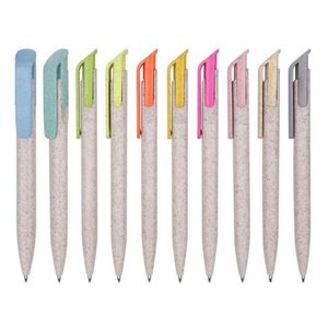 Twist With Custom Logo Recyclable Eco Friendly Natural Wheat Straw Ballpoint <b>Pen</b> - Product Image 1