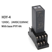 Nouveau relais temporisé numérique compact H3Y-2/H3Y-4 avec contrôle de cycle et temporisation 12V/24V/220V avec socle PYF08A/14A
