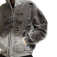 Sweat-shirts pour hommes personnalisables, style vintage, délavés, effet usé, style grunge, 500 GSM, vente en gros, fabricant de vêtements