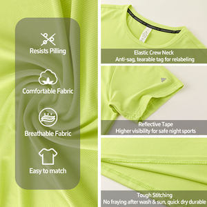<span class=keywords><strong>Abbigliamento</strong></span> da Palestra per <span class=keywords><strong>Uomo</strong></span> in 100% Poliestere con Logo Personalizzato e Nastro Riflettente, Maglietta a Compressione ad Asciugatura Rapida - Product Image 3