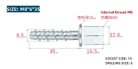 Galvanisé M6 M8 1/4 "3/8" 1/2 "Fixation murale au plafond Tige filetée Ancrage Vis à béton auto-coupante Boulon d'ancrage pour béton