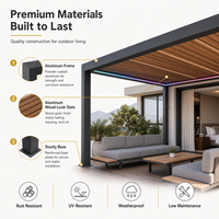 Pergola en aluminium à toit à lames orientables, revêtement poudré, pour extérieur, gazebo, auvent, jardin, fournisseur
