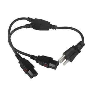 Iec 60320 18Awg 1M Outdoor Pc Power Cord Nema 515P To Dual C15 Supply Cable
