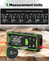 Huepar BLM-60 lumière rouge portable numérique double Rechargeable Laser Distance salle gamme mètre outil de mesure 393Ft