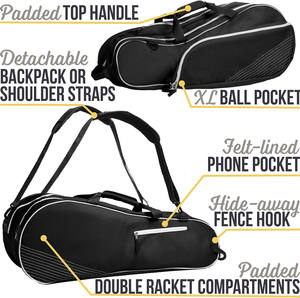 Bolsa de Tenis Impermeable de Gran Tamaño, Muestra Gratis, Bolsa de Pickleball de Tela Oxford de Poliéster, Fácil de Limpiar, Bolsa de Transporte para Pickleball - Product Image 6