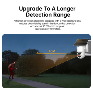 กล้องวงจรปิด OEM ODM 3MP <span class=keywords><strong>4G</strong></span> พลังงานแสงอาทิตย์ PTZ พร้อมแผงโซลาร์เซลล์ AOV ภาพสีกลางคืน กล้องวงจรปิดไร้สายสำหรับภายนอกอาคาร ระบบตรวจสอบความปลอดภัยภายในบ้าน - Product Image 4