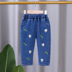 2025 Mới Hàn Quốc Cotton Jeans Quần Cho Cô Gái Mùa Xuân Và Mùa Thu Phong Cách Phương Tây Ngọt Ngào Lỏng Lẻo Thiết Kế - Product Image 2