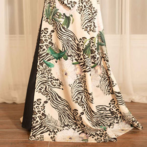 Women Modest Abaya Long Sleeve Animal Print Maxi Dress Lightweight Polyester Loose Fit Daily Wear Middle East Style Daily Wear - Product Image 3