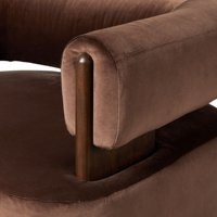 Fauteuil individuel de luxe moderne en velours marron chocolat, fauteuil design pour salon, hall d'hôtel, ensemble de meubles de salon rembourrés