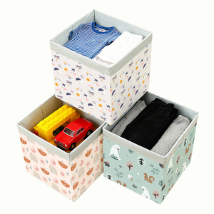 Vải ráp lưu trữ phòng khách bé phòng tổ chức có thể gập lại vải tổ chức dễ thương khối lưu trữ cho trẻ em Hộp đồ chơi - Product Image 3