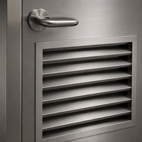 Porte coupe-feu en acier avec grille de ventilation à persiennes et fonction de fermeture automatique pour hôpitaux, écoles, supermarchés, ateliers