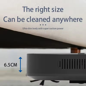 Robot aspirateur et serpillière intelligent automatique personnalisé pour la maison, avec navigation gyroscopique, alimenté par batterie, en plastique, pour nettoyage humide et sec - Product Image 5