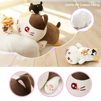 Jouet en peluche chat quatre-en-un : Maman chat avec 3 chatons, super doux, avec sac de rangement zippé, cadeau pour enfants, vente en gros