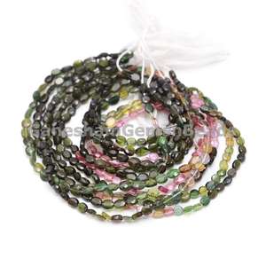 Cuentas de turmalina multicolor facetadas ovaladas, cuentas de turmalina de grado superior, 15 hebras para la fabricación de joyas, cuentas de turmalina al por mayor, regalo para mujeres. - Product Image 2