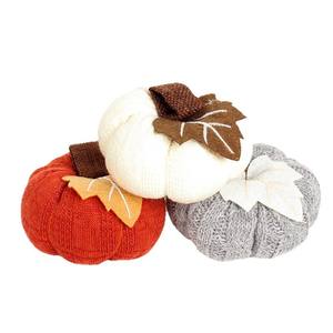 Calabazas de ganchillo decorativas de otoño falso para casa de campo rústica Cosecha de Acción de Gracias Mesa de Halloween Centro de mesa Mantel Decoración de cocina - Product Image 4