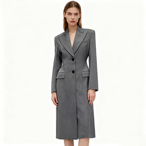 L'ultima versione coreana del <span class=keywords><strong>Trench</strong></span> lungo da donna dimagrante da donna - Product Image 1