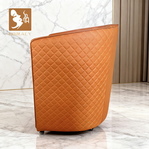 Silla de <span class=keywords><strong>Director</strong></span> de Metal de Lujo con Tapicería de Cuero, Equipo Profesional para Salón, Silla de Recepción de Diseño Moderno con Ruedas - Product Image 6