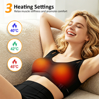 Soutien-gorge de massage intelligent chauffant et vibrant rechargeable par USB, masseur électrique sans fil pour les seins avec chaleur
