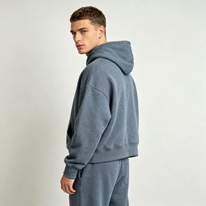 men's hoodies New Design French Terry <b>Drop</b> Shoulder Oversized <b>Box</b> Hoodies Top Quality 100% Cotton Heavyweight Blank Boxy Hoodie - Product Image 6