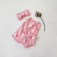 Combinaison en tricot pour bébé pour la Saint-Valentin, pull jacquard en forme de cœur, 100% coton biologique, combinaison à bretelles, jambes à volants, barboteuse pour fille, tricot