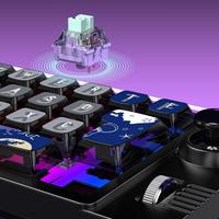 Tri-mode Mini Macropad 19 tombol mekanis, Keyboard nirkabel 2.4G BT keypad makro yang dapat diprogram lampu LED untuk Desktop