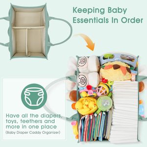 Organisateur de couches pour bébé Sac fourre-tout Polyester résistant à l'eau motif imprimé Nouveau-né Essentiels pour table à langer Baby Shower - Product Image 3