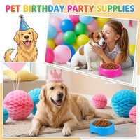 Lot de 60 bols en plastique réutilisables pour animaux de compagnie, motif patte de chat, pour nourriture et eau, fournitures pour fête d'anniversaire de chiot, chien, chat