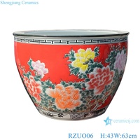 RZUO01-02-06-07-08 Lukisan Tangan Pot Bunga Besar Berkualitas Tinggi