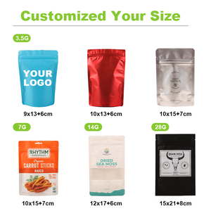 Emballage personnalisé en sachet de 1g, impression numérique, échantillon de pochette, faible MOQ, sachets en mylar découpés en forme de 3,5g - Product Image 6