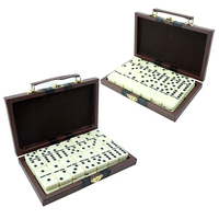Postiche de dominos professionnels, ensemble jumbo de double 6, avec étui en cuir, pour jeux de ée ée chinoise