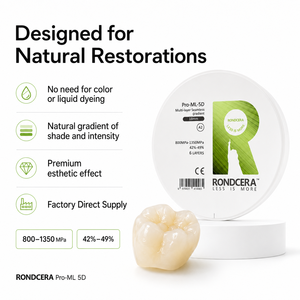 Solution Esthétique Rondcera Pro-ML 5D en Zircone Multicouche pour l'Excellence en Laboratoire, Qualité Élite ISO 13485, Source Directe - Product Image 6