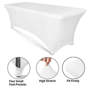 Manteles Elásticos de Poliéster y Spandex <span class=keywords><strong>con</strong></span> Logotipo Personalizado al por Mayor, Cubiertas para Mesa, Manteles para Fiestas, Banquetes y Bodas - Product Image 5