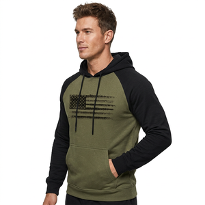 American Men's Casual Vintage 100% Cotton Custom Logo Long Sleeve Winter Hoodie Lined <b>Towel</b> Embroidery - Product Image 5