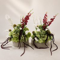 Chemin de table floral vert PPS de haute qualité 60 cm pour événements, mariages, décors de scène et allées