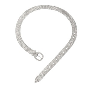 Cinturones de Cadena de Metal con Cristales de Diamantes de Imitación para Mujer, de Lujo, a la Moda, de 2.8 cm de Ancho, al por Mayor - Product Image 2