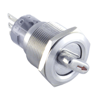 Sélecteur de métal ONPOW GQ22A-11X/21/S Dia. CE ROHS d'acier inoxydable de 22mm