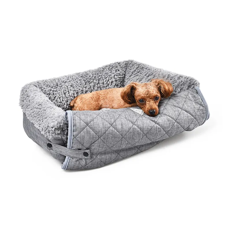 Reciclar Material longo Plush Dog Bed Pet Blanket para sofá com fundo antiderrapante