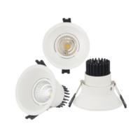Spot encastré COB noir et blanc 6W-30W, orientable, blanc chaud, neutre, froid, éclairage LED de plafond encastré, downlight LED CCT