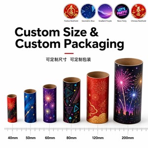 Tubo de Papel para Fuegos Artificiales con Diseño Chino Fortune Joy de 7x11x45mm, Petardo Pequeño, Venta al Por Mayor OEM - Product Image 4
