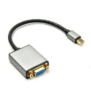 Suporte 1080p mini porta de exibição macho para vga fêmea, adaptador de cabo de saída, porta de exibição mini dp para vga