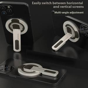 ที่วางโทรศัพท์แม่เหล็กอะลูมิเนียมสองด้าน พร้อมแหวนซิลิโคนแม่เหล็ก ปรับมุมได้ หมุนได้ 360 องศา พับเก็บได้ - Product Image 3