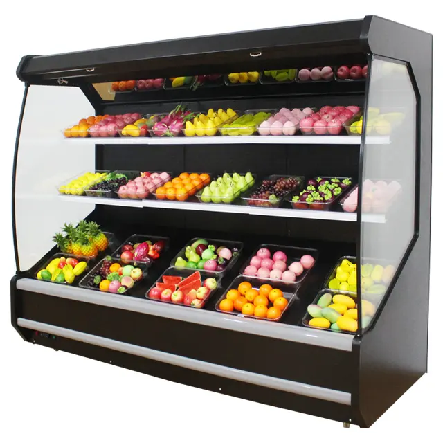 Supermarket Fruits And Vegetables Display Refrigerator Chiller Freezer Refrigeration Equipment