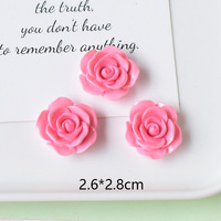 Mini cabochons artistiques peints à la main en forme de roses, breloques en résine rose pour la décoration DIY de coques de téléphone