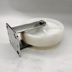 ล้อไนลอน PA6 ขนาด 8 นิ้ว 200 มม. แบบยึดติด พร้อมล้อสแตนเลส รับน้ำหนัก 400 กก. สำหรับรถเข็น ตู้คอนเทนเนอร์ ล้อเลื่อนสำหรับงานหนัก - Product Image 5