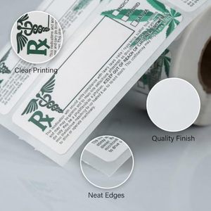Etiqueta Adhesiva Médica Personalizada, Resistente al Aceite, Cumple con la Normativa de California, Símbolo Universal RX, para Botellas de Medicamentos - Product Image 6