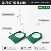 Ensemble de 2 putters de golf et de 5 crampons de golf, aides à l'entraînement de golf pour mini-golf en intérieur, accessoires portables fabriqués en Chine
