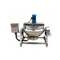 Marmite électrique basculante YYHB 500L avec cuve de mélange en acier inoxydable 304 de qualité alimentaire et grattoir en PTFE, puissance 12/18/27kW pour sauces et pâtes