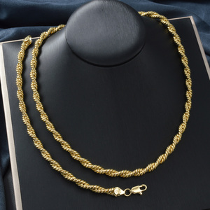 Bulk Wholesale Copper 18K Gold Plated Classic Anniversary Spiral Elongated Smooth Refined <b>Matching</b> Necklace Set <b>Bracelets</b> for - Product Image 1